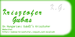 krisztofer gubas business card